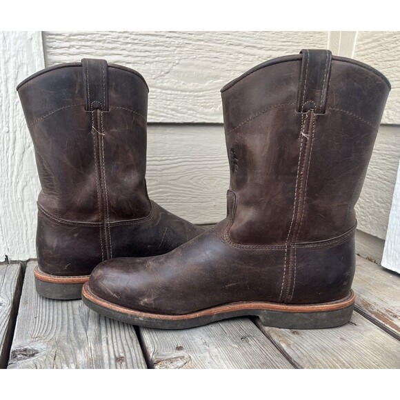 Chippewa Men’s 13D Classic Pull On Work Boots Brown Leather 20075 main image 8